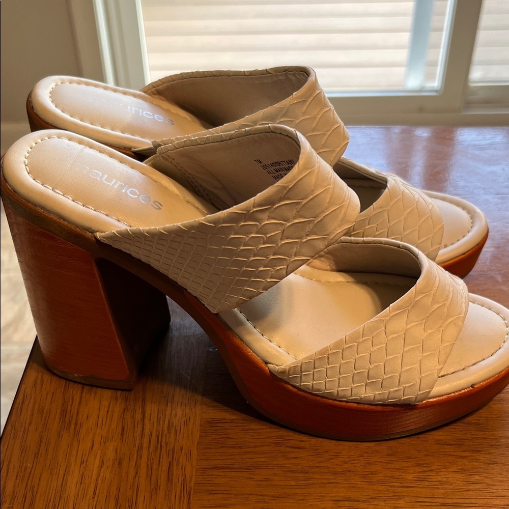 Maurices White Textured Mules - Picture 2 of 5